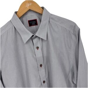 Untuckit Mens Size XL Gray Slim Fit Button Shirt Long‎ Sleeve Casual Cotton Work